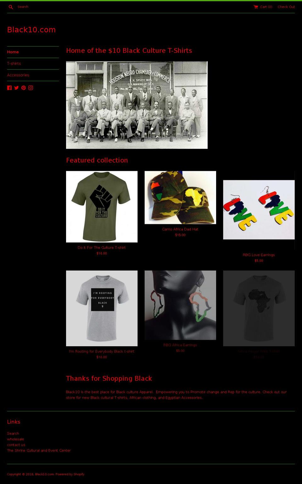 black10.com shopify website screenshot