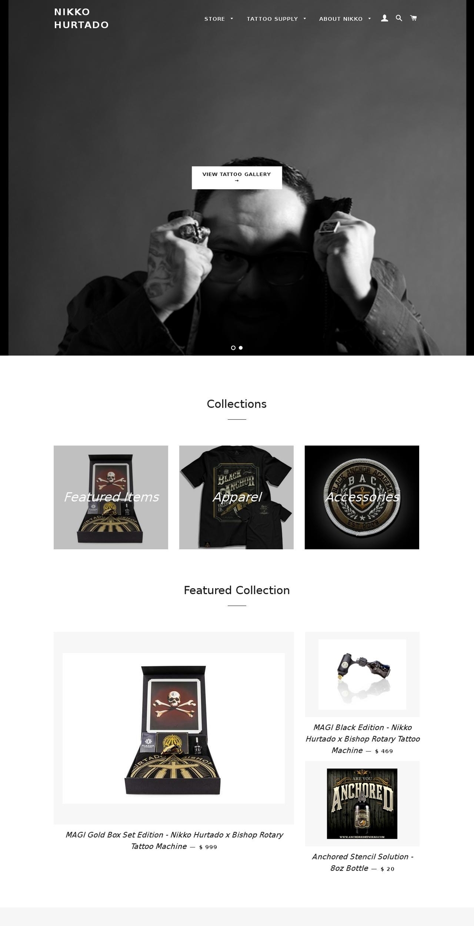 blackanchorbynikko.com shopify website screenshot