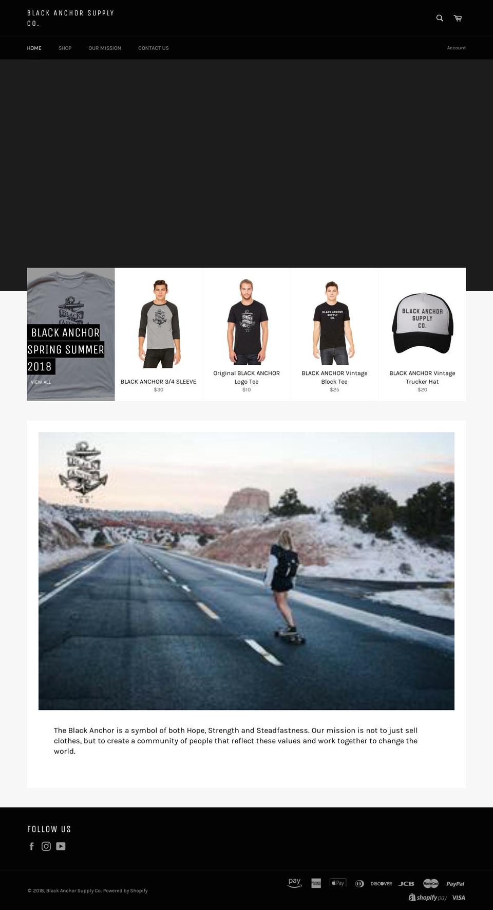 blackanchorstore.com shopify website screenshot