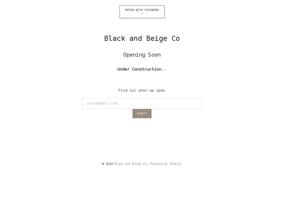blackandbeigeco.com shopify website screenshot