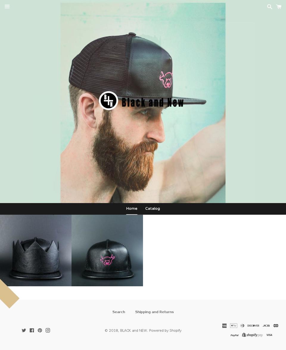 blackandnew.com shopify website screenshot