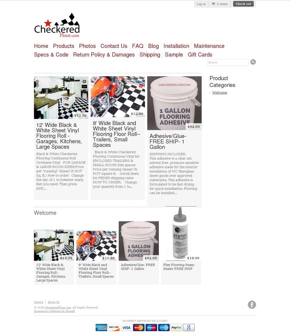 blackandwhitecheckeredfloor.com shopify website screenshot