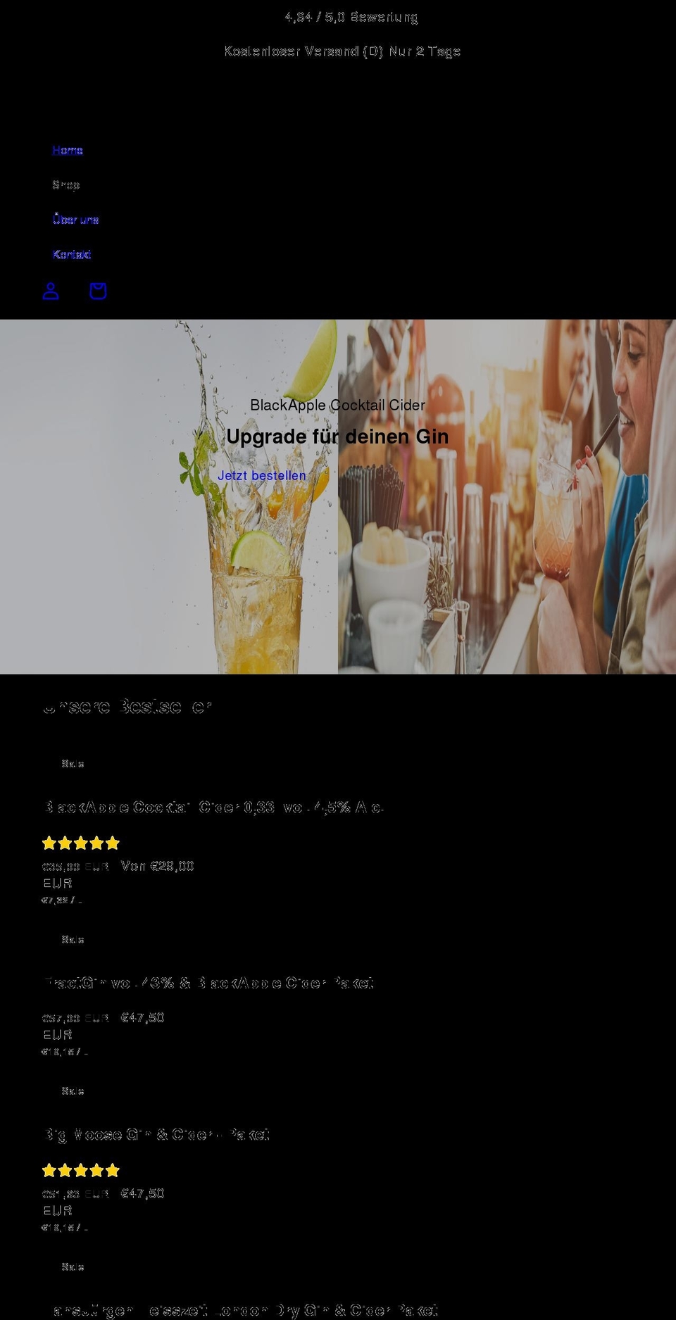 blackapple-cider.com shopify website screenshot