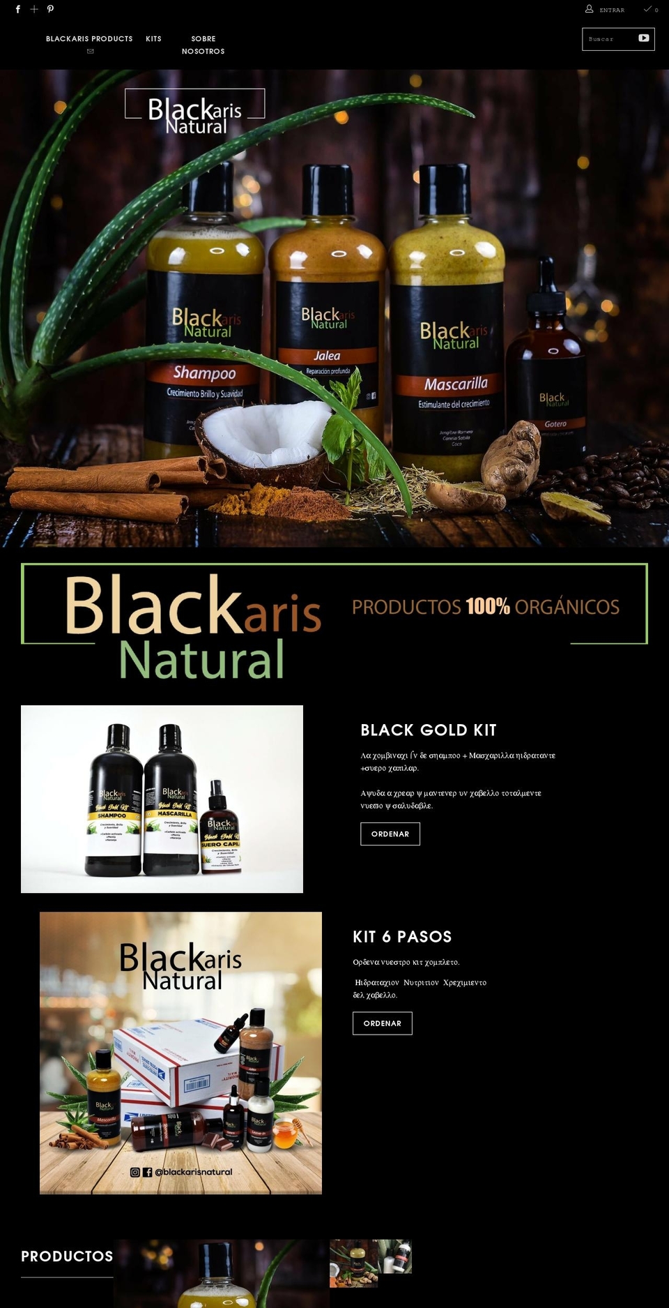 blackarisnatural.com shopify website screenshot