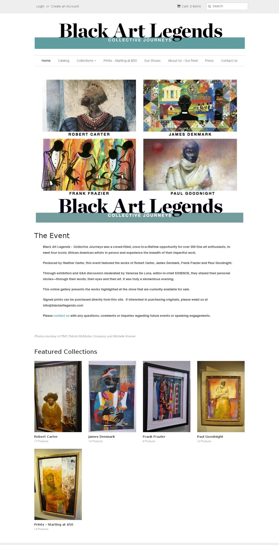 blackartlegends.com shopify website screenshot