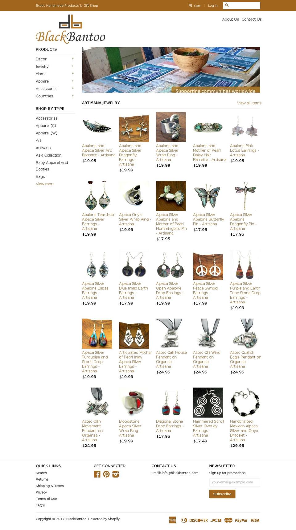 blackbantoo.com shopify website screenshot