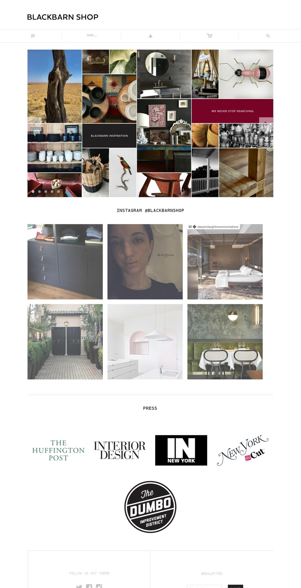 blackbarnhome.com shopify website screenshot