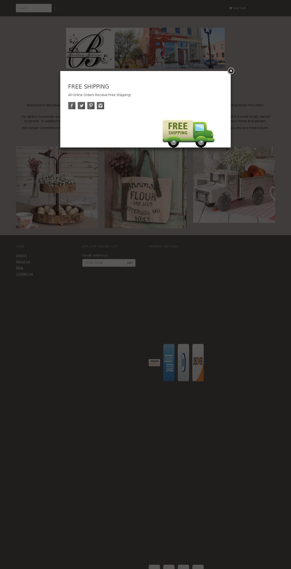 blackbayeboutique.com shopify website screenshot