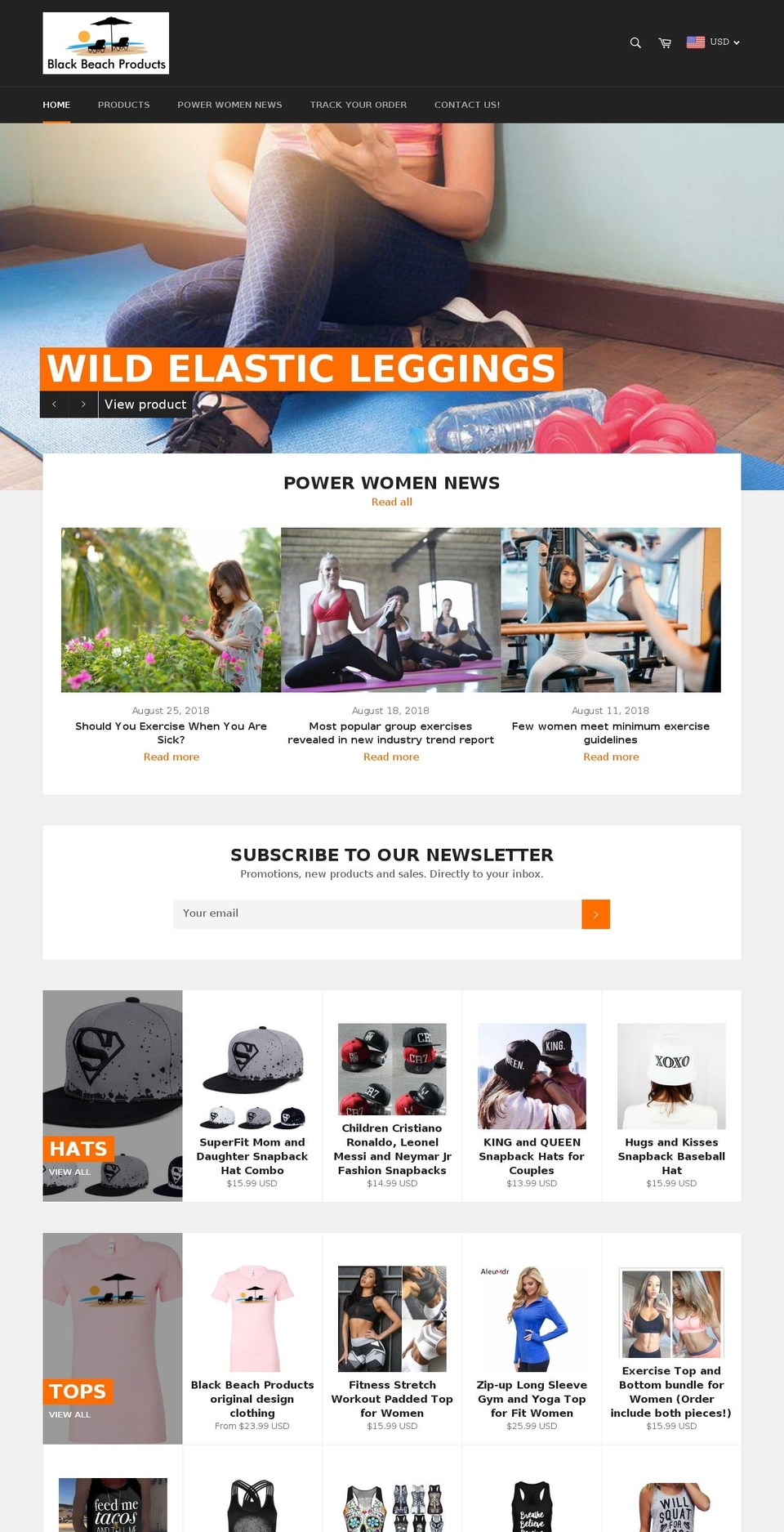 blackbeachfitness.com — Shopify storefront screenshot