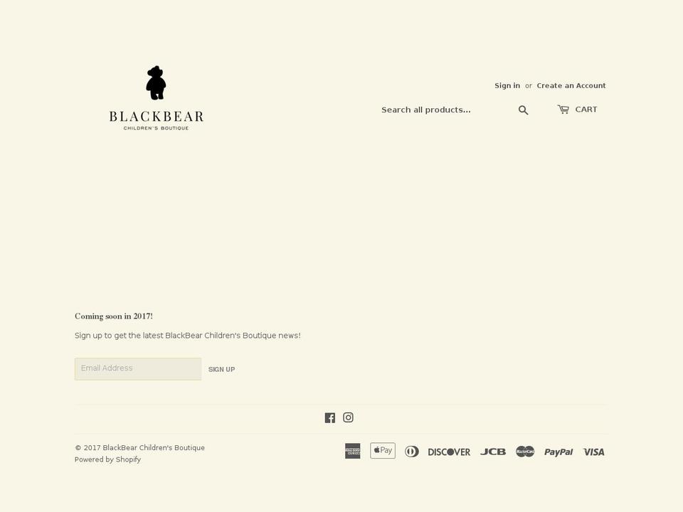 blackbearboutique.com shopify website screenshot