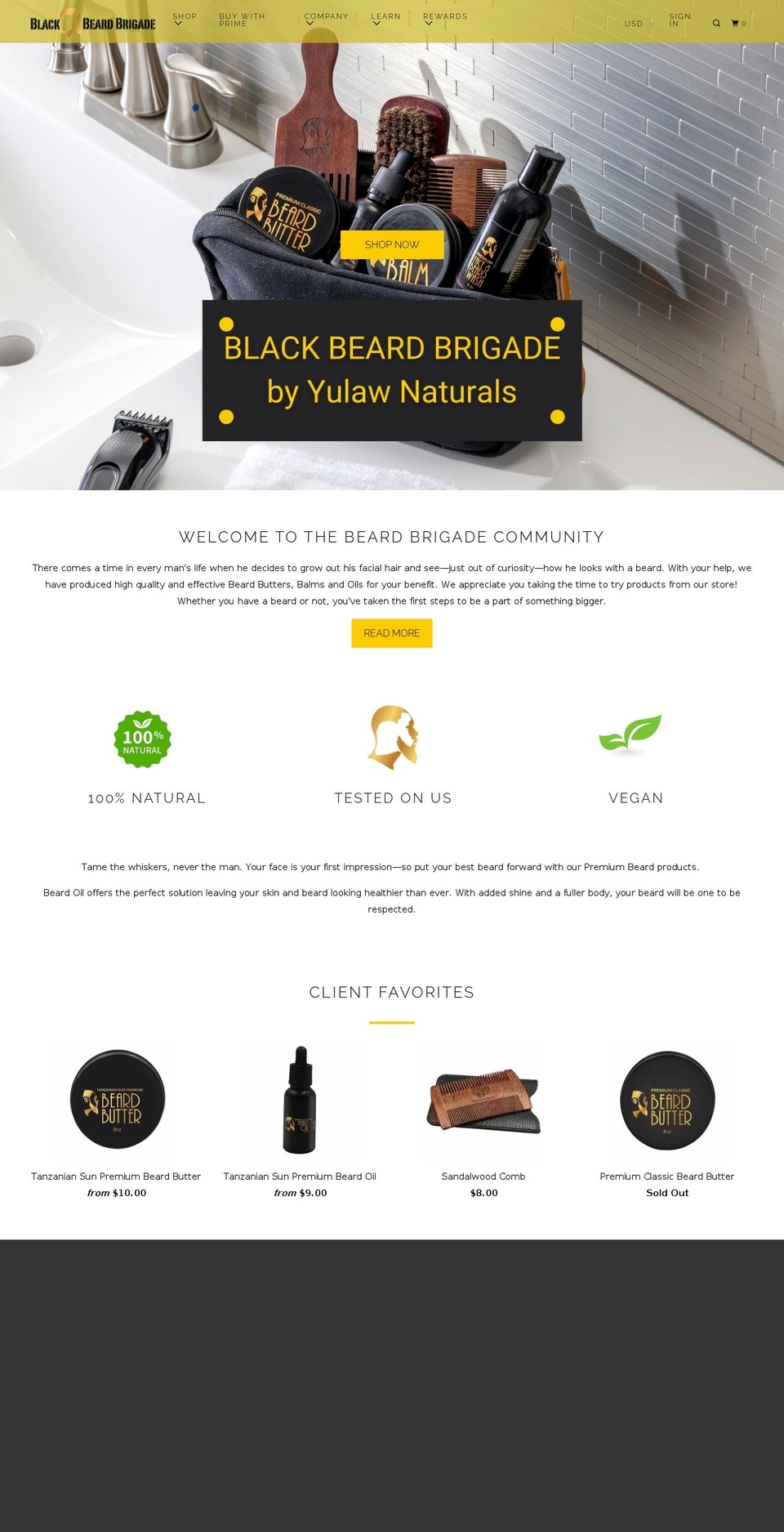 blackbeardbrigade.com — Shopify storefront screenshot