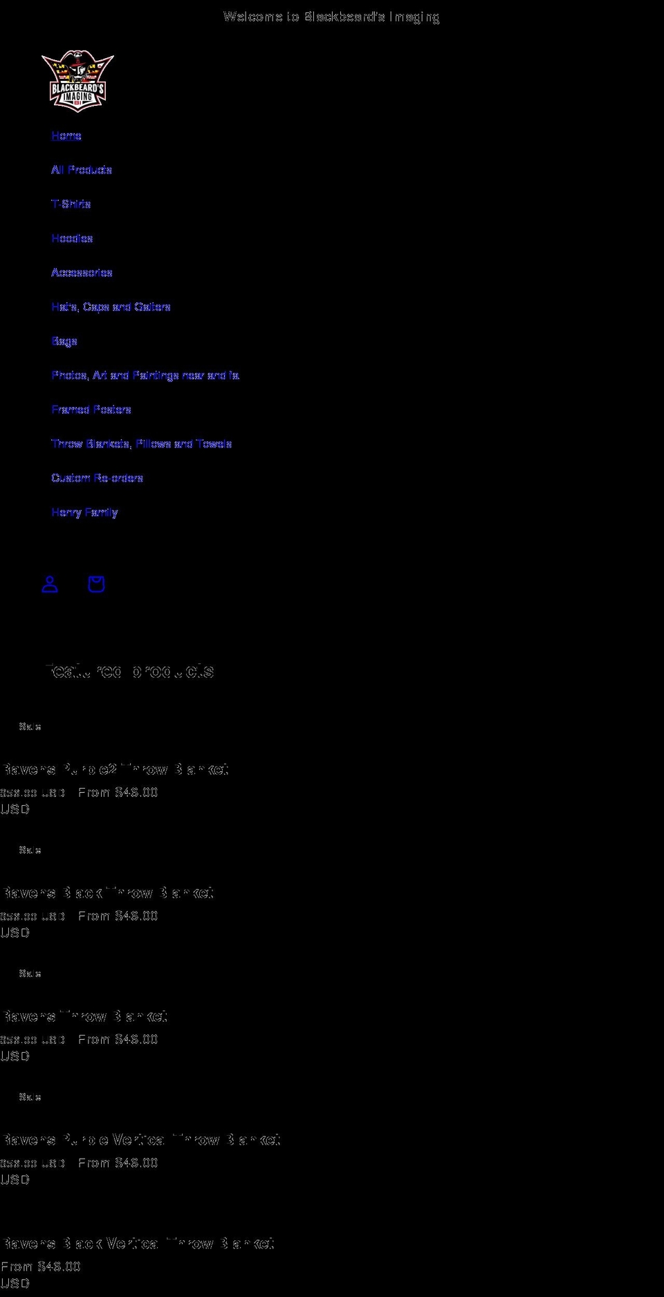 blackbeardsimaging.com — Shopify storefront screenshot