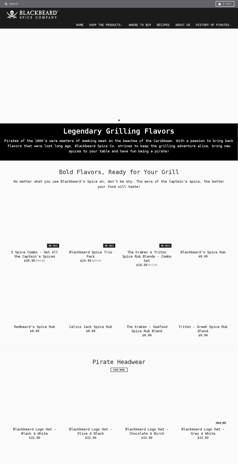 blackbeardsspice.com shopify website screenshot