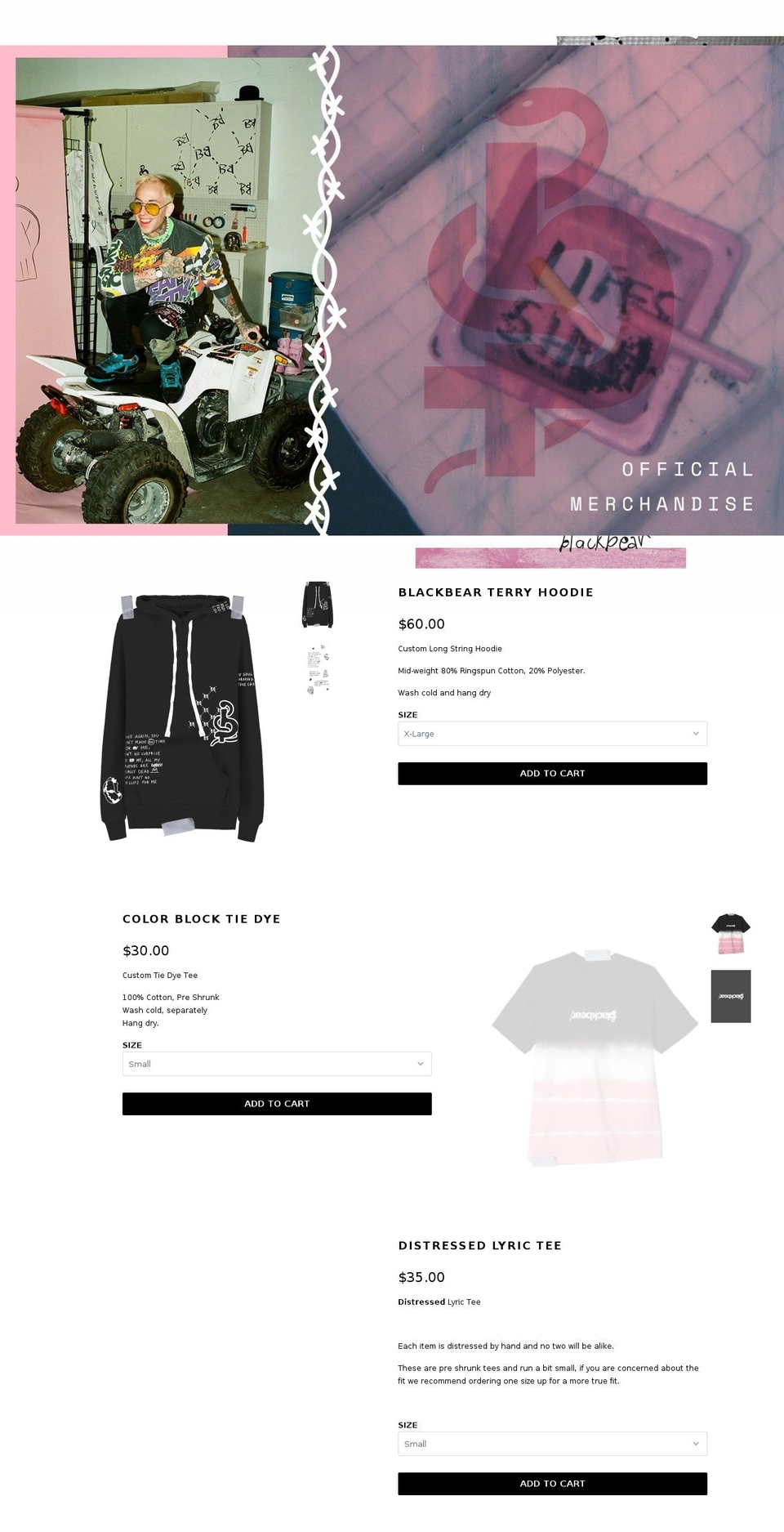 blackbearmerch.com shopify website screenshot
