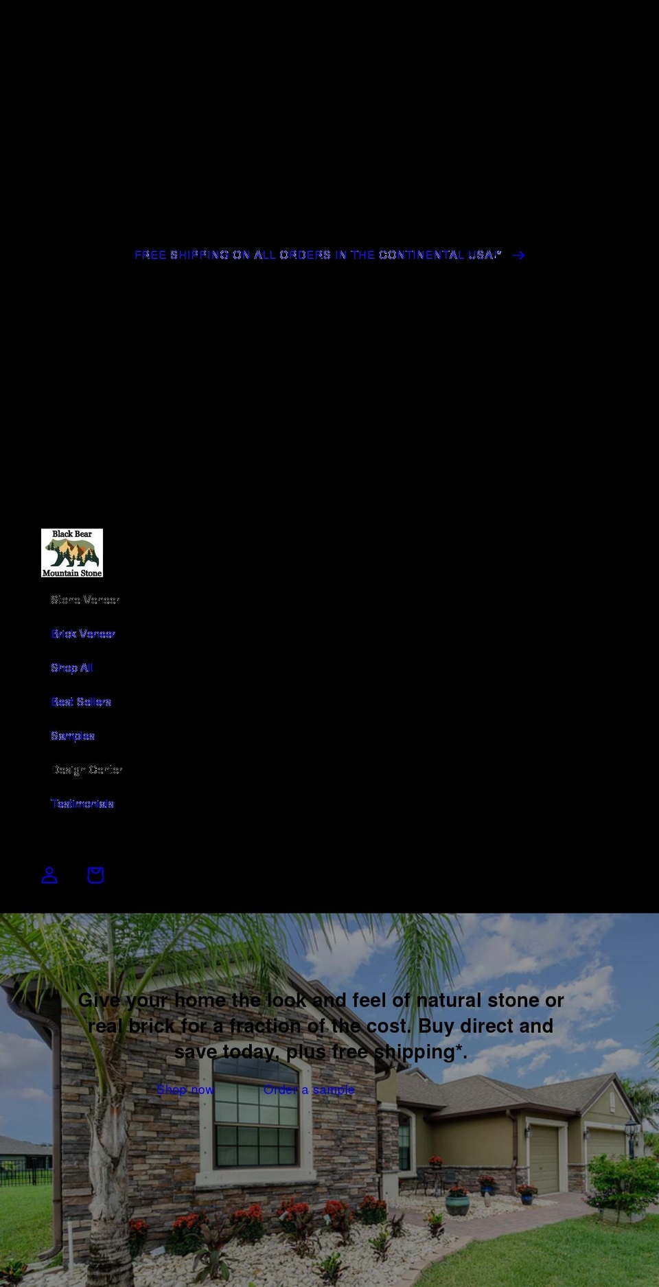 blackbearmountainstone.com shopify website screenshot