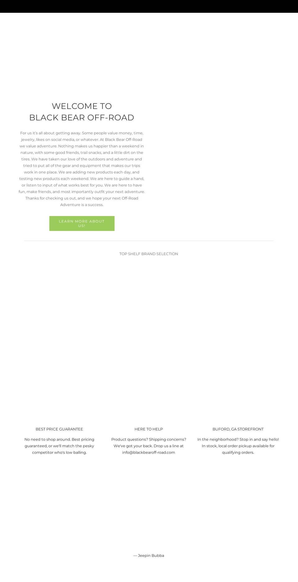 blackbearoff-road.com — Shopify storefront screenshot
