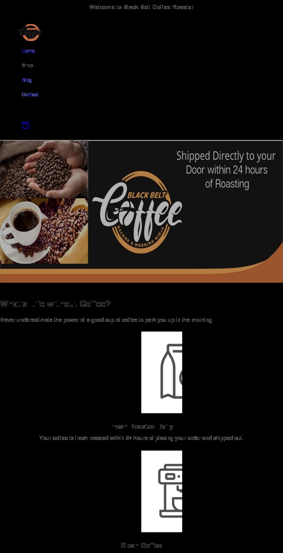 blackbeltcoffee.com shopify website screenshot