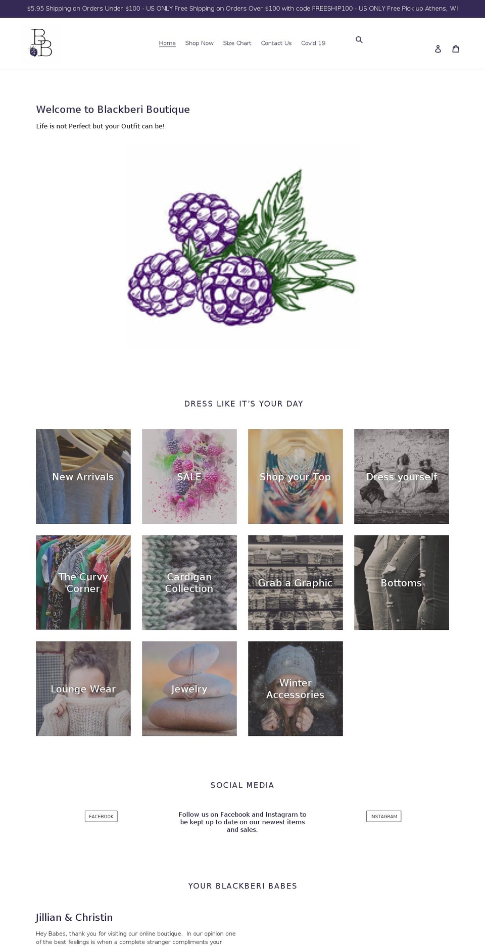 blackberiboutique.com shopify website screenshot