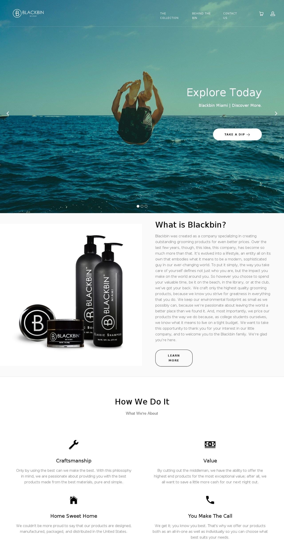 blackbinmiami.com — Shopify storefront screenshot