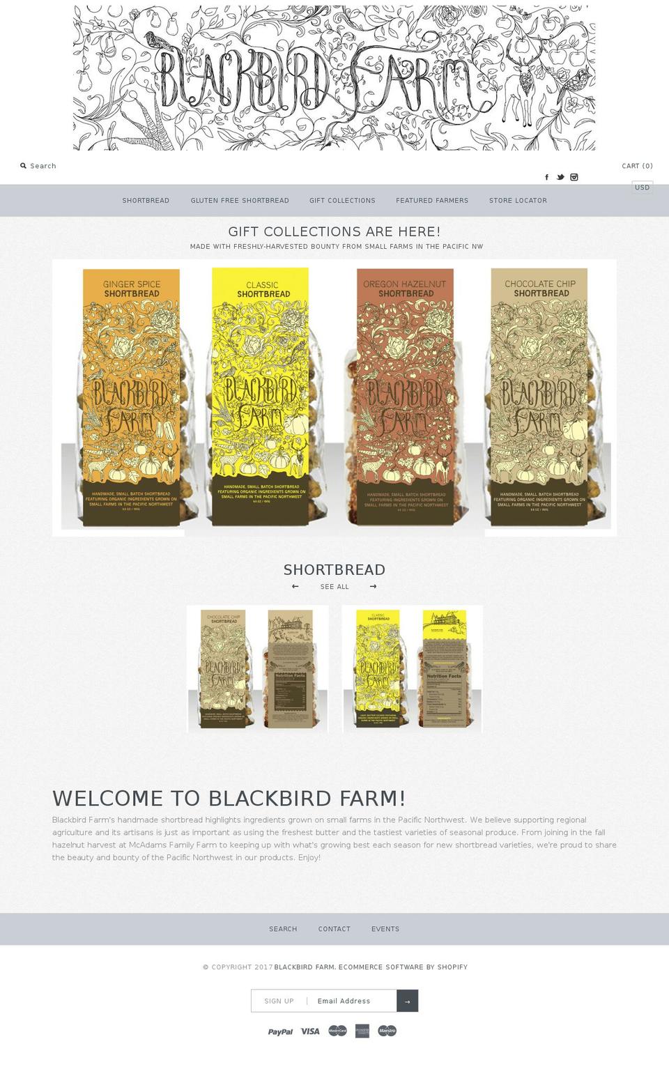 blackbirdfarm.org shopify website screenshot