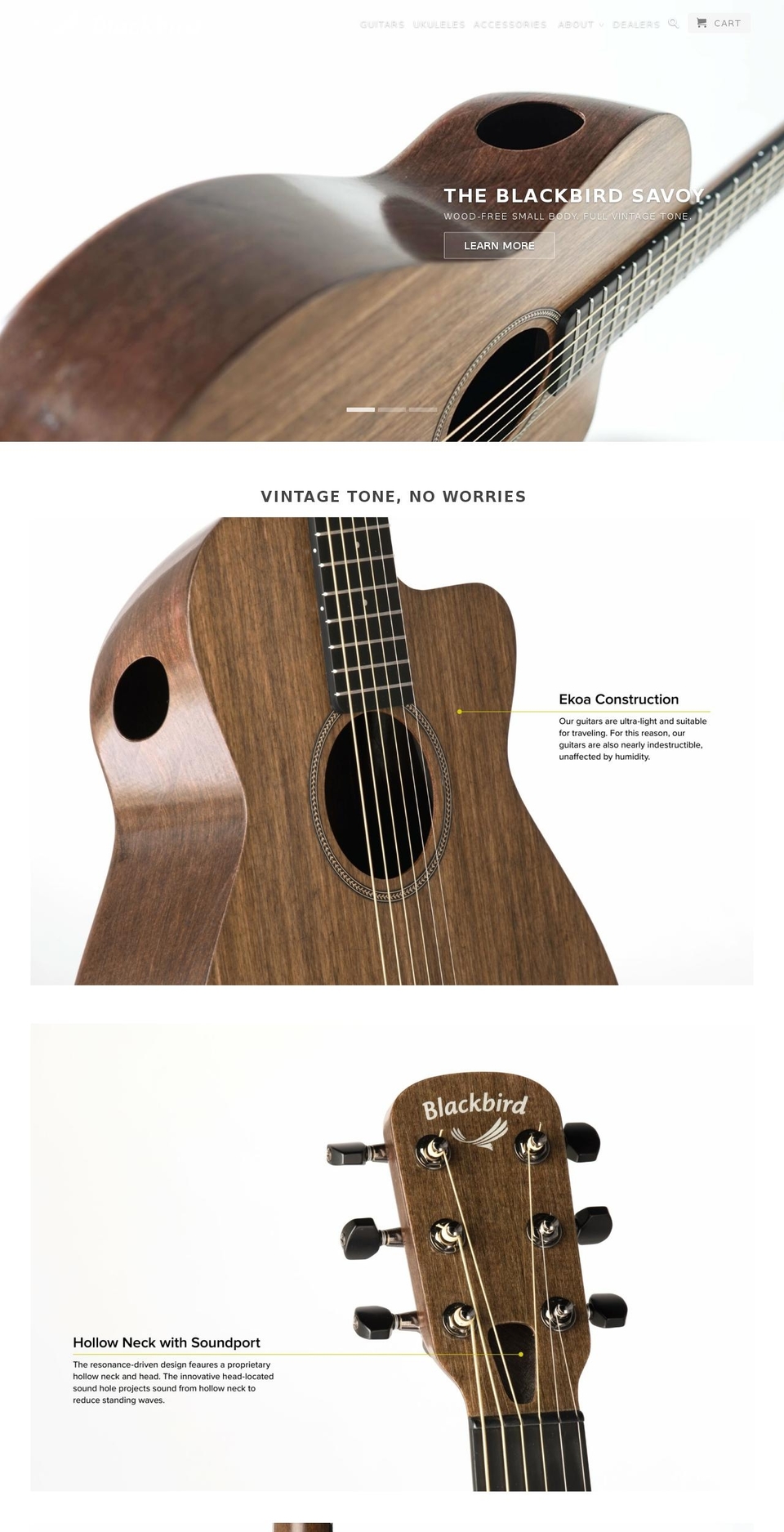blackbirdguitars.com — Shopify storefront screenshot