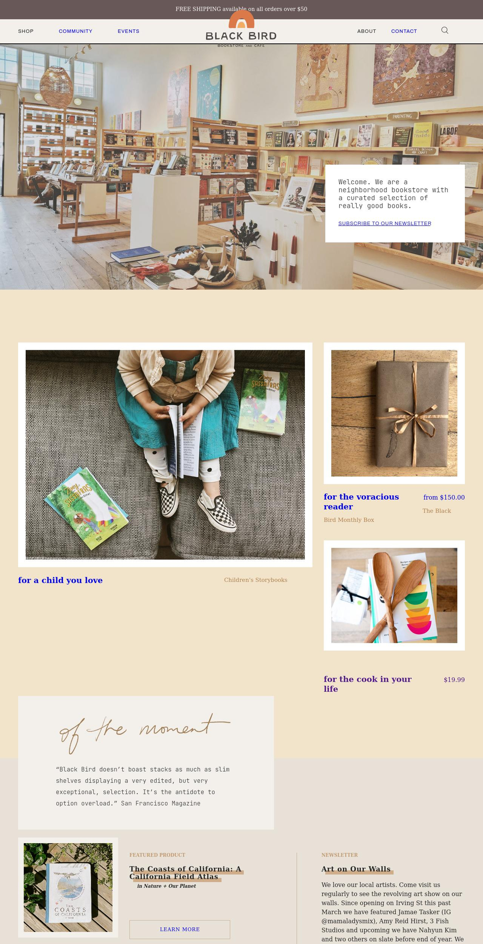 blackbirdsf.com shopify website screenshot