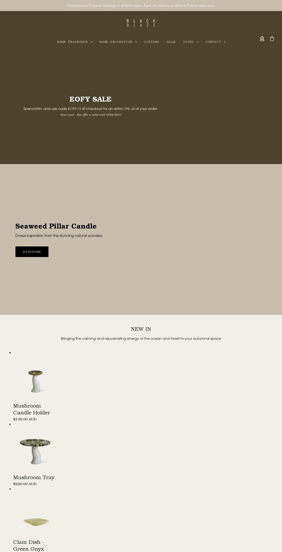 blackblaze.com.au shopify website screenshot