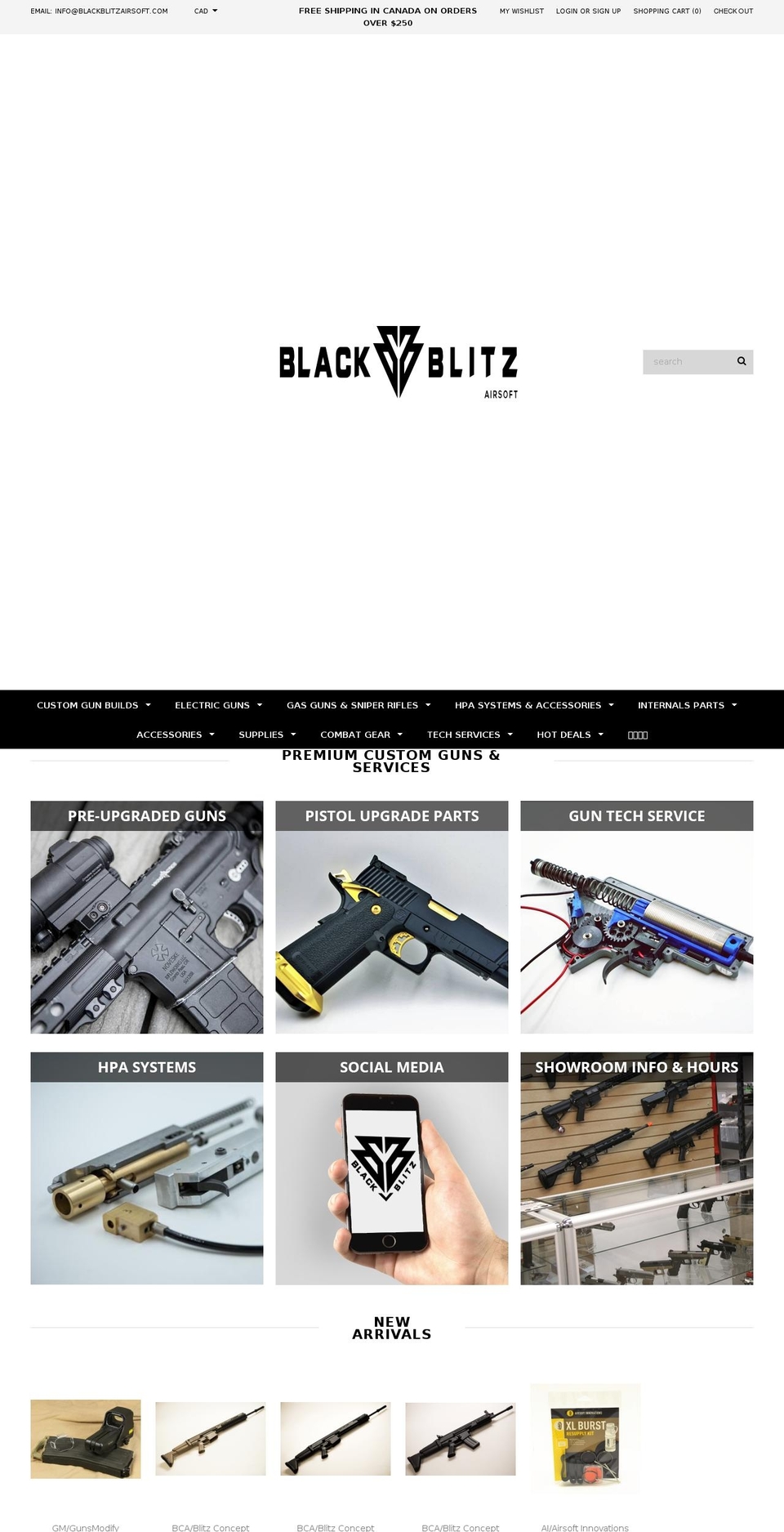 blackblitzairsoft.myshopify.com shopify website screenshot
