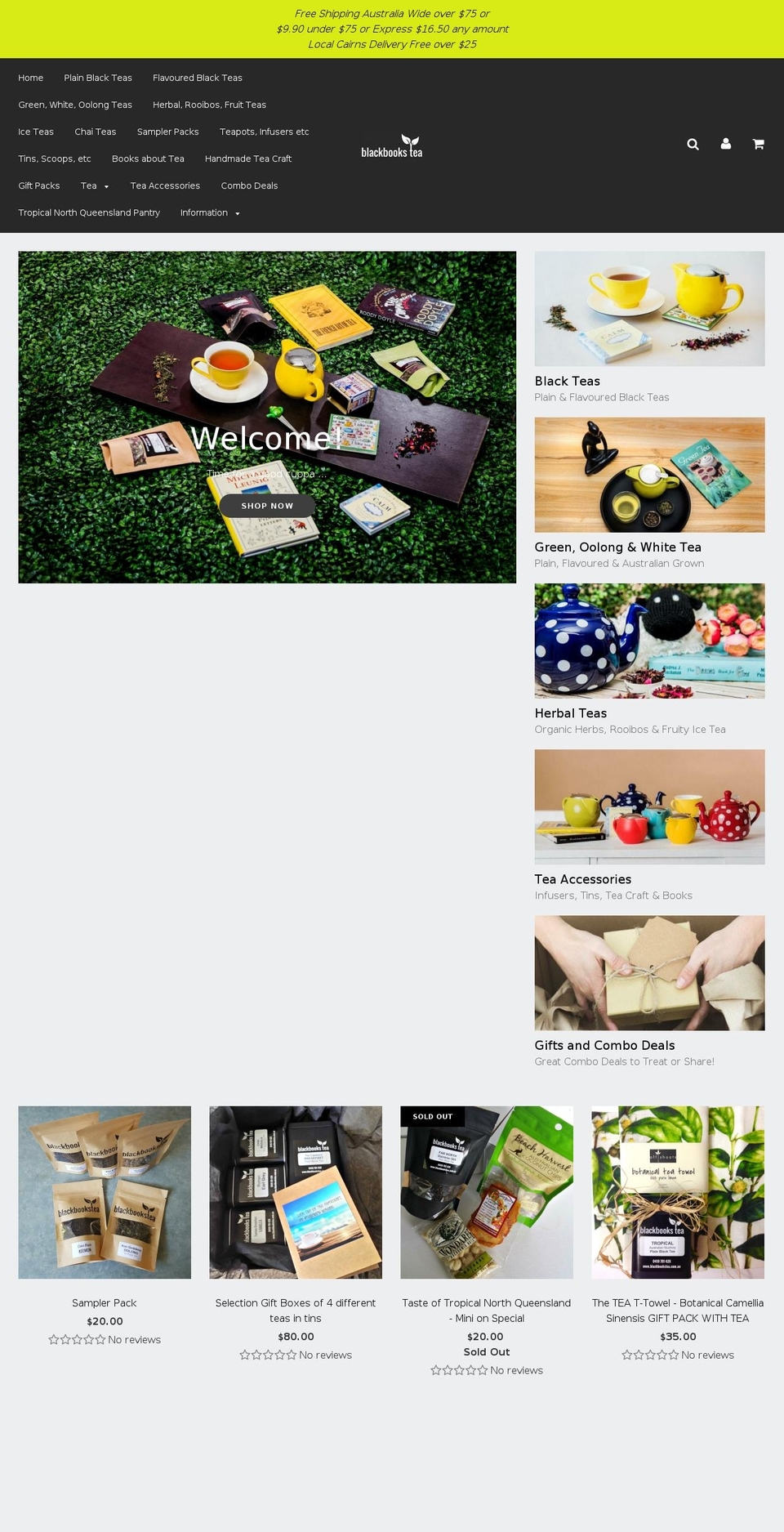 blackbookstea.com.au shopify website screenshot