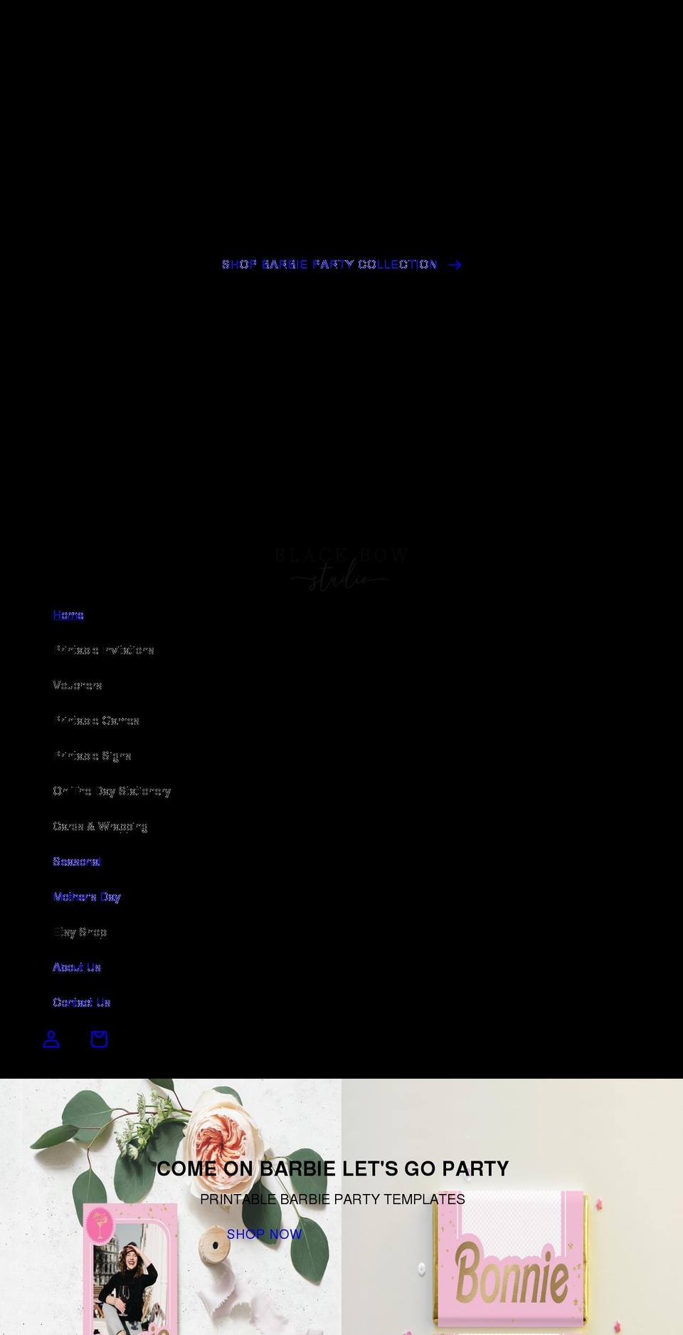 blackbowstudio.com shopify website screenshot