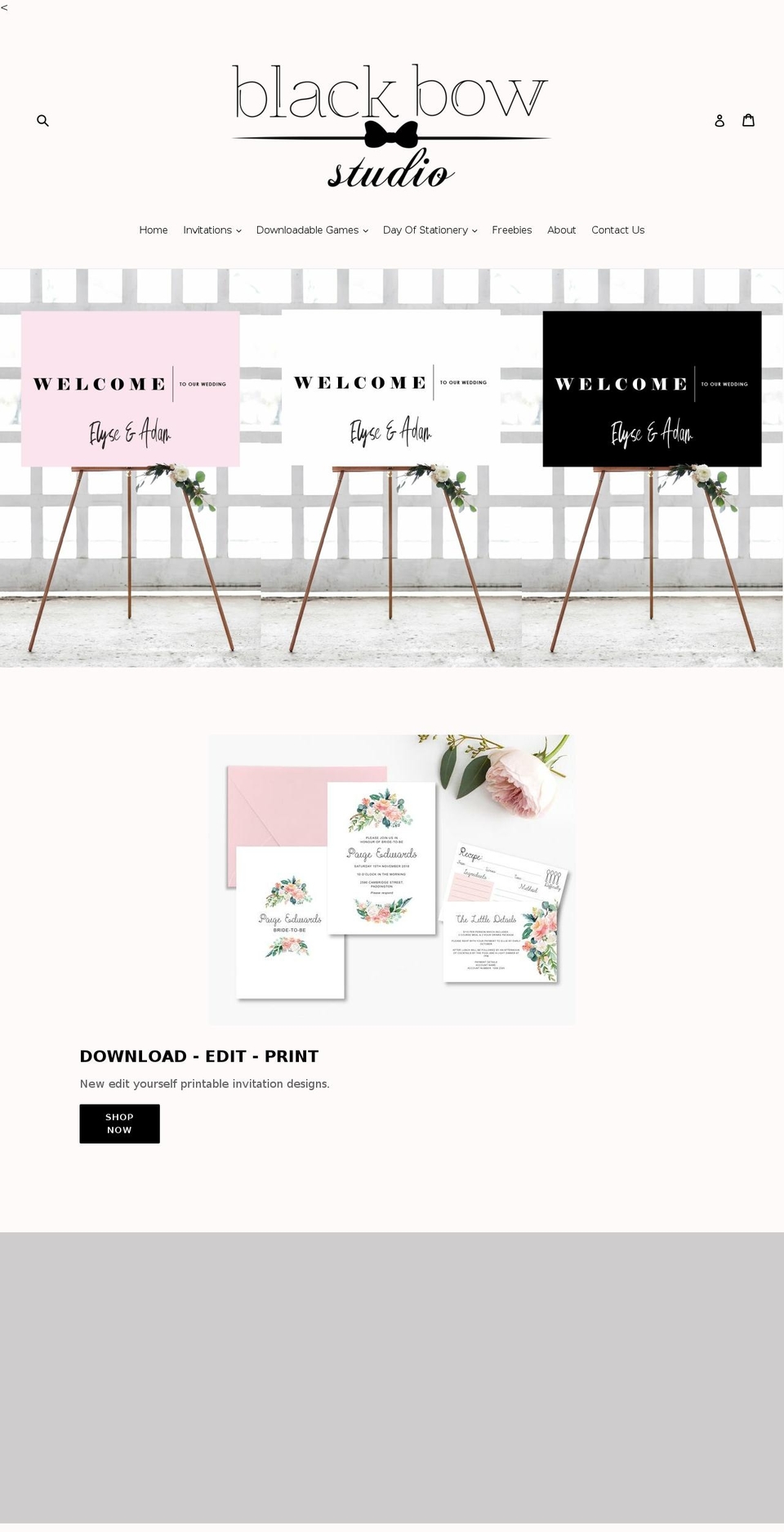 blackbowstudioshop.com — Shopify storefront screenshot