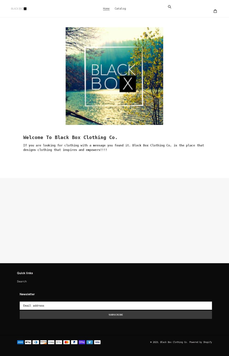 blackboxclothingco.com shopify website screenshot