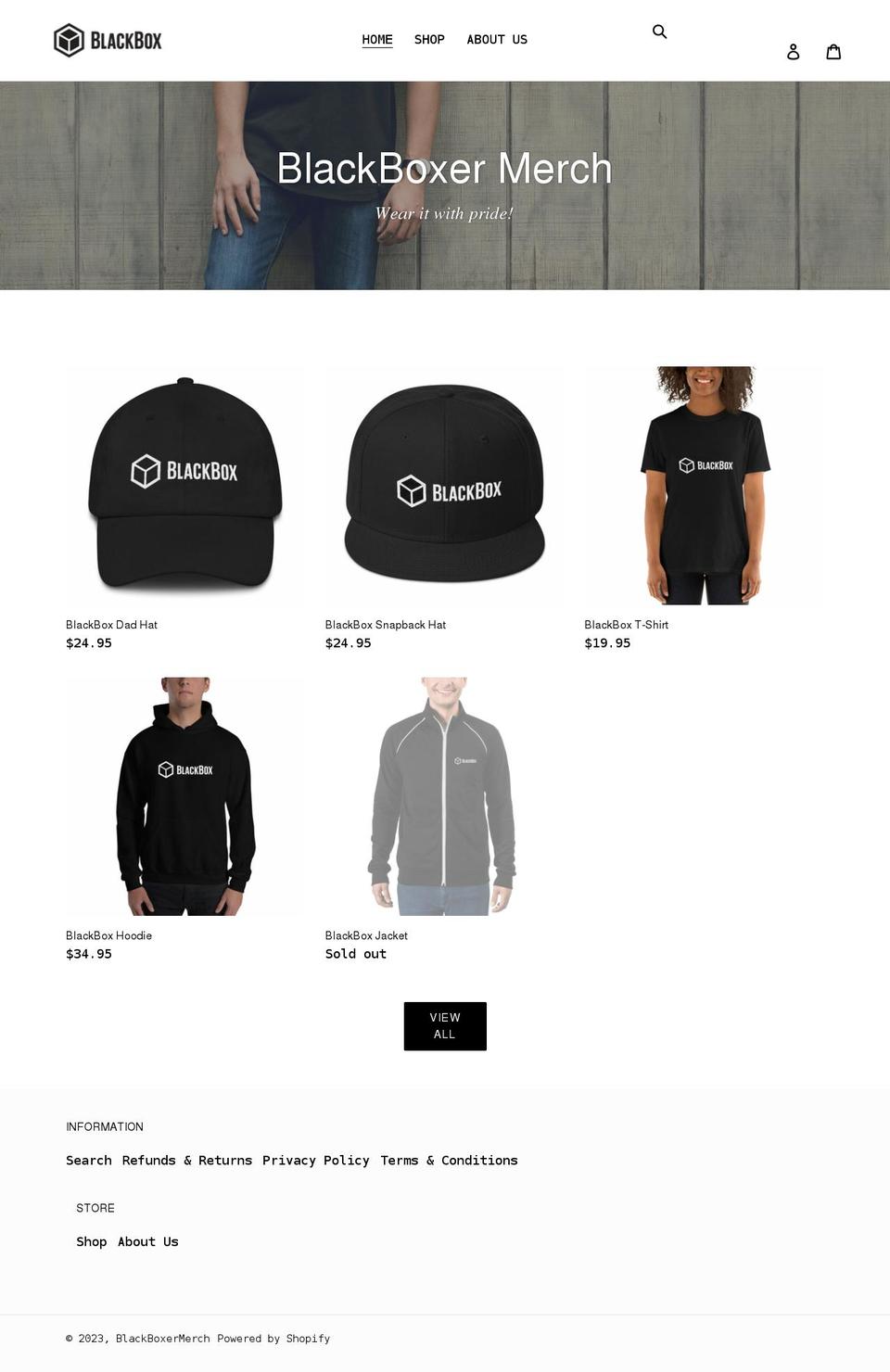 blackboxermerch.com shopify website screenshot