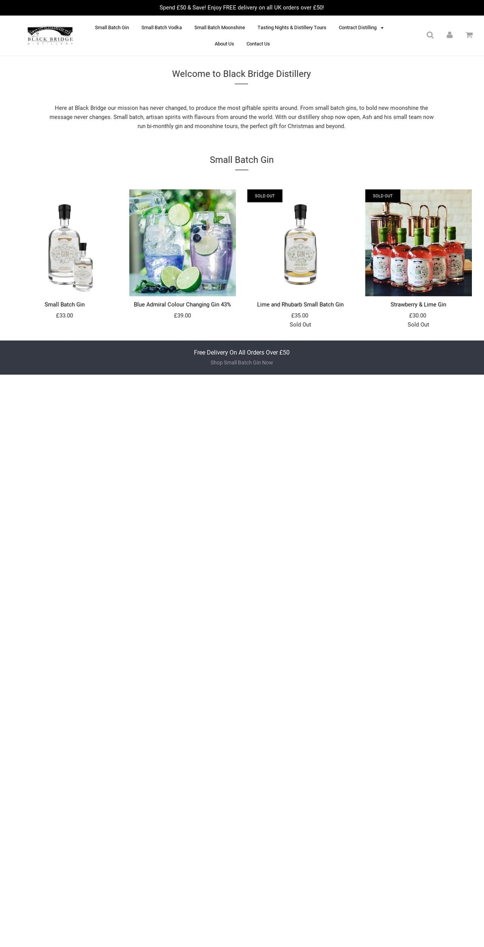 blackbridgedistillery.co.uk shopify website screenshot