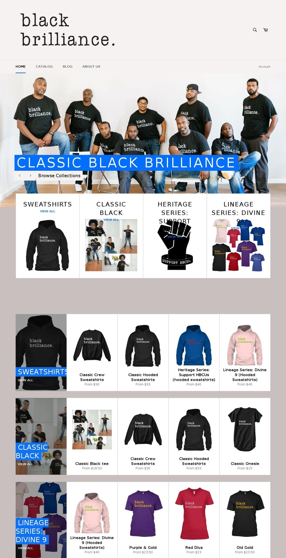 blackbrilliance.net shopify website screenshot