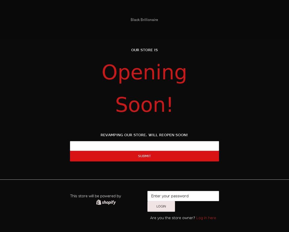 blackbrillionaire.com — Shopify storefront screenshot