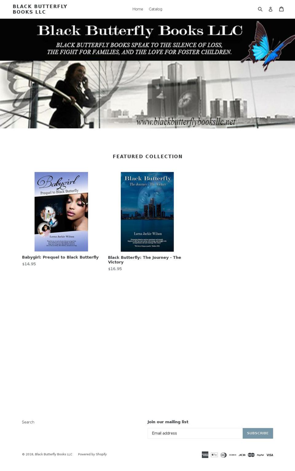 blackbutterflybooksllc.net shopify website screenshot