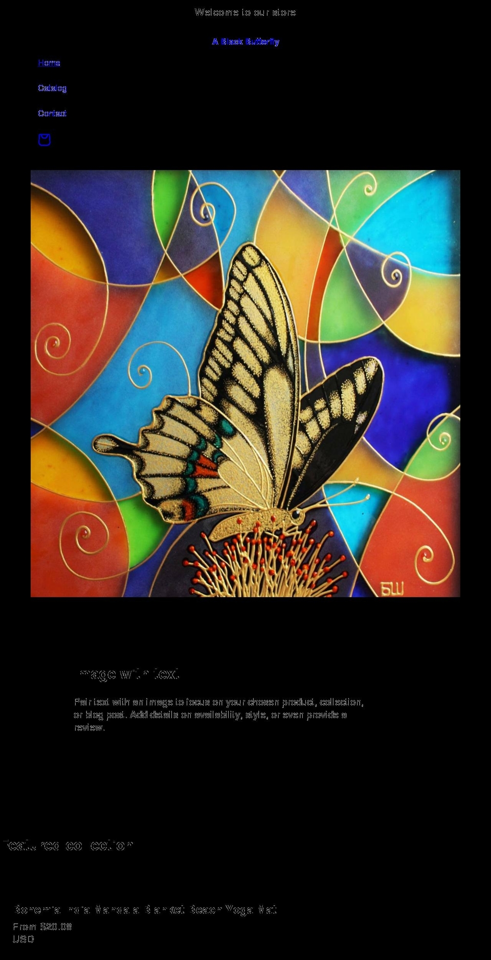 blackbutterflyshop.com shopify website screenshot