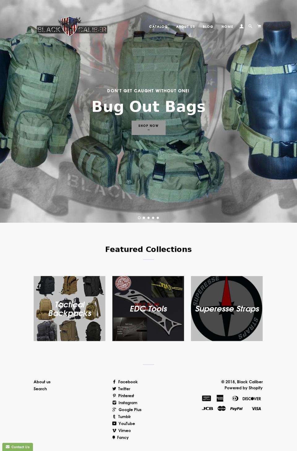 blackcaliber.com shopify website screenshot