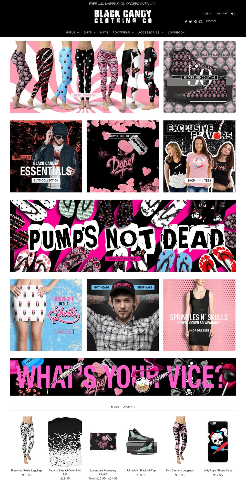 blackcandyclothing.com shopify website screenshot
