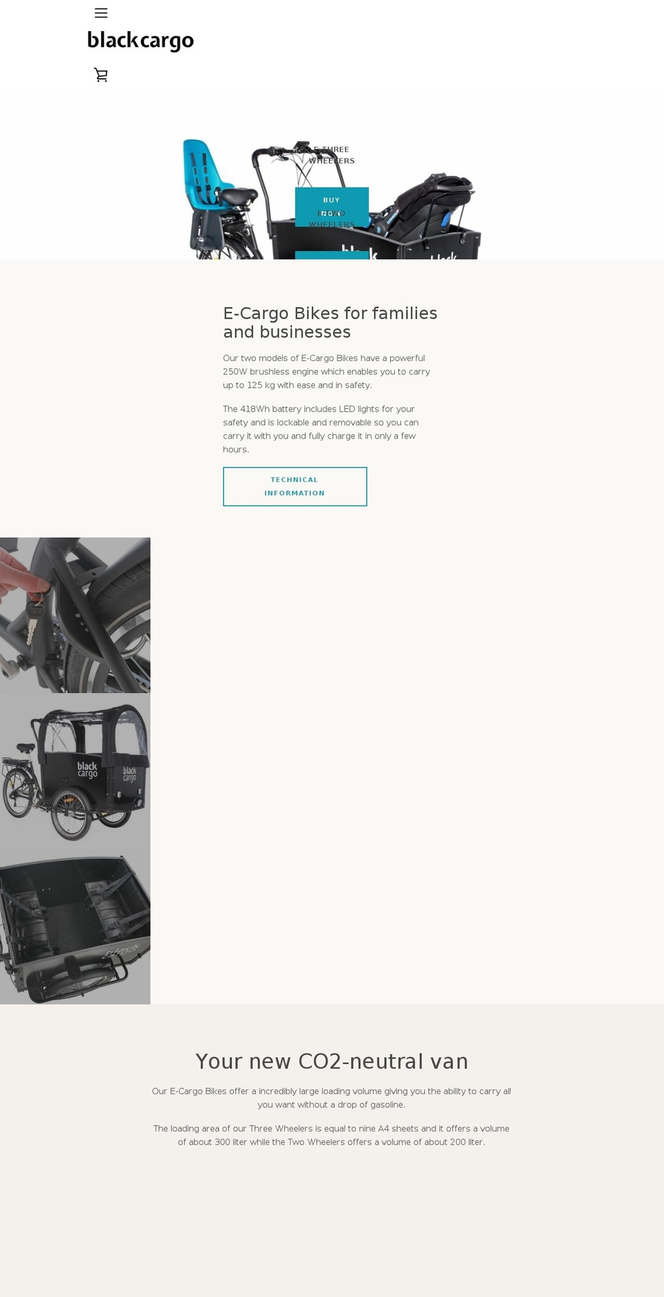 blackcargo.bike shopify website screenshot