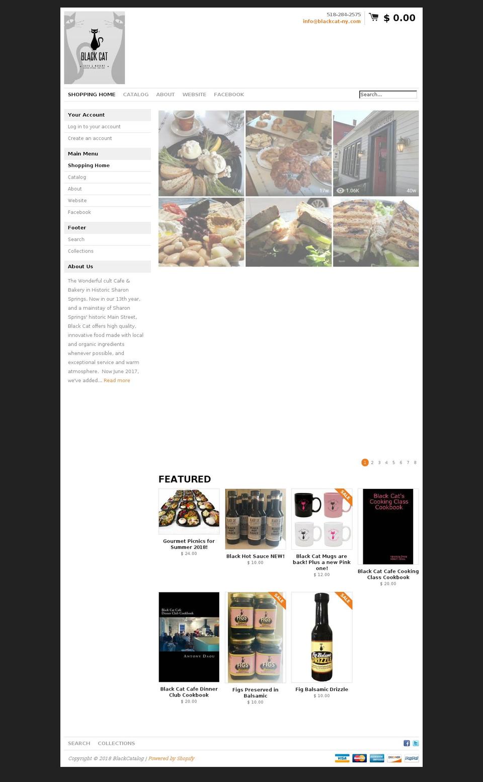 blackcatcafes.com shopify website screenshot