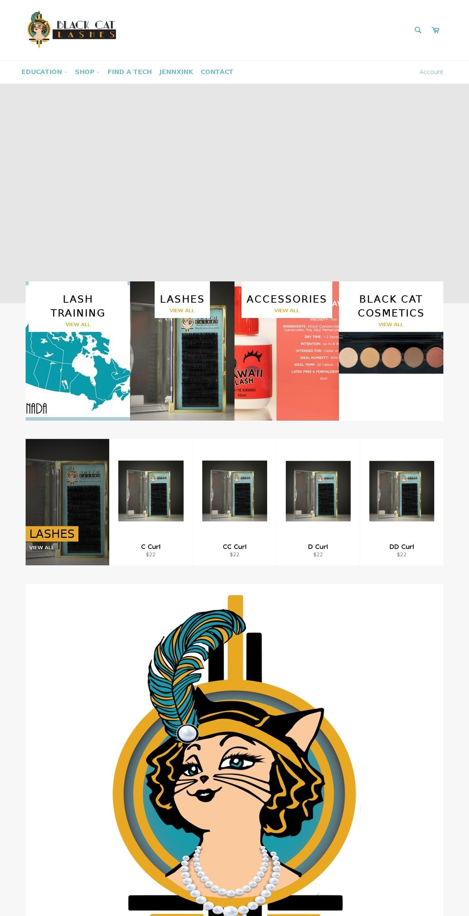 blackcatlashes.ca shopify website screenshot