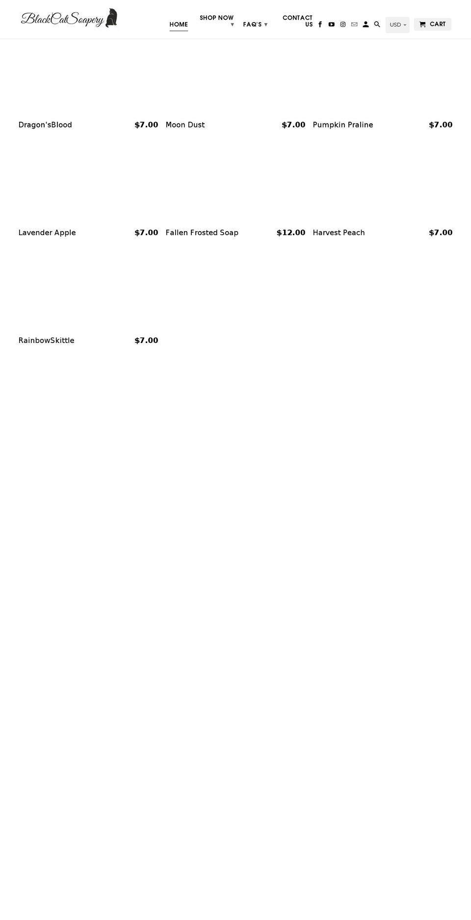 blackcatsoapery.com shopify website screenshot