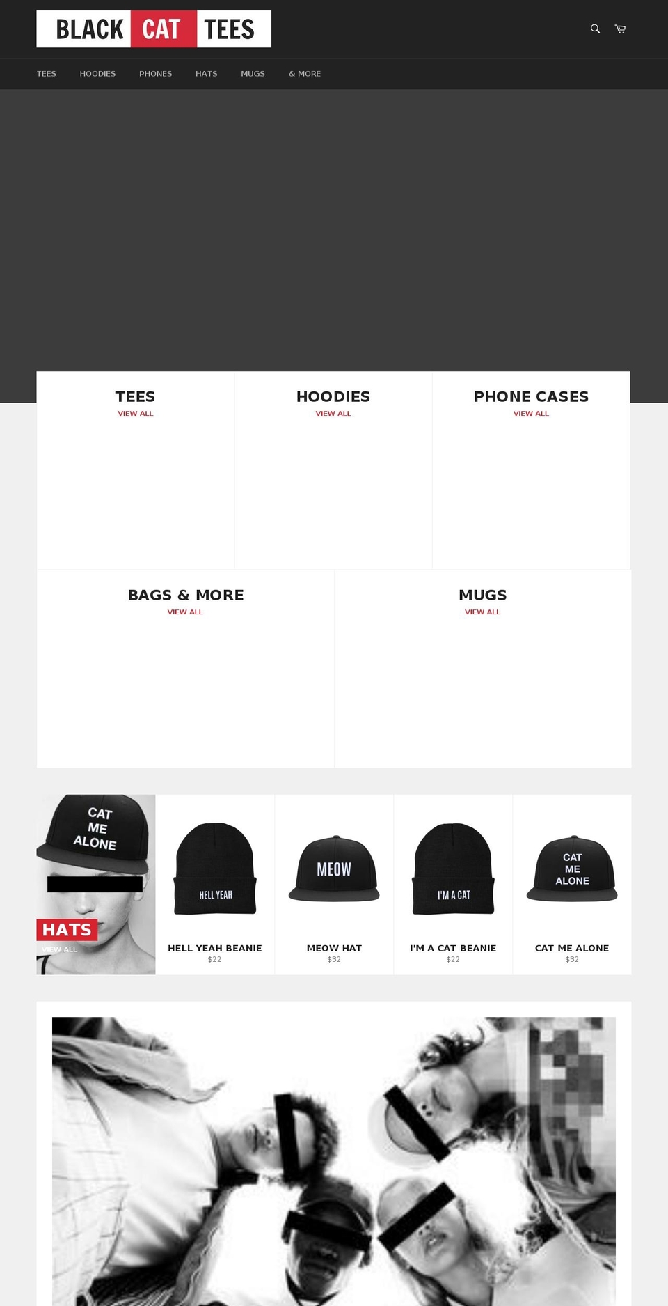 blackcattees.com shopify website screenshot