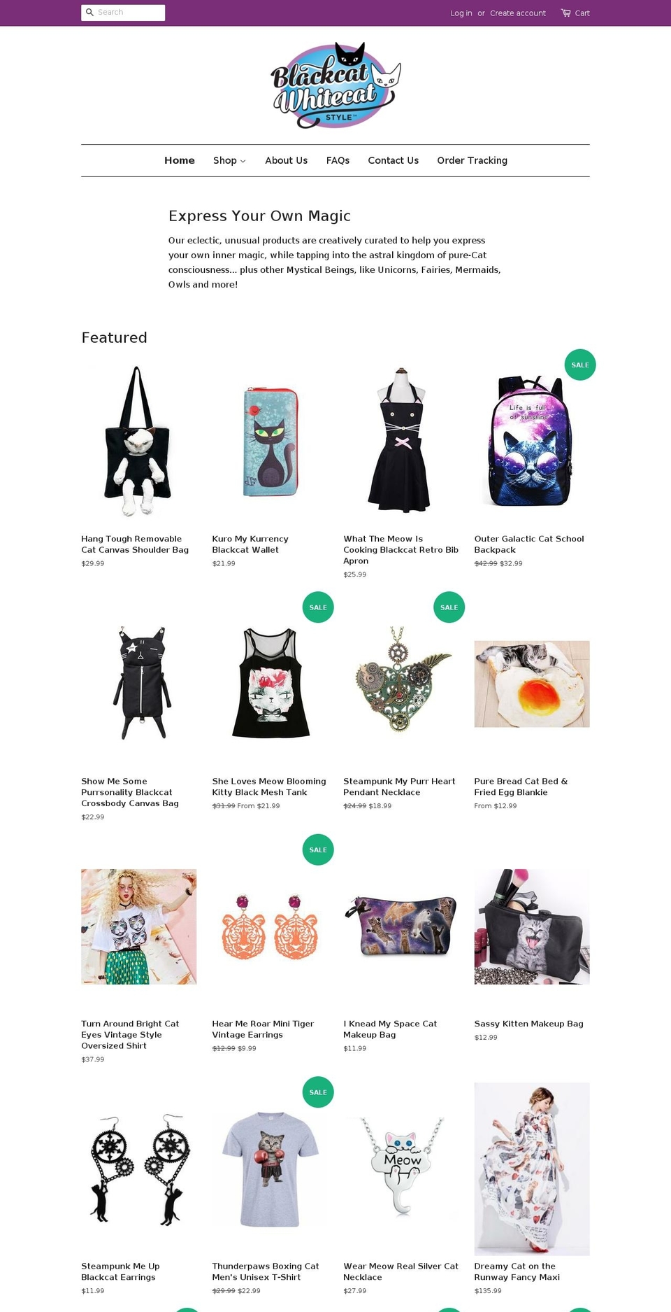 blackcatwhitecatstyle.com — Shopify storefront screenshot