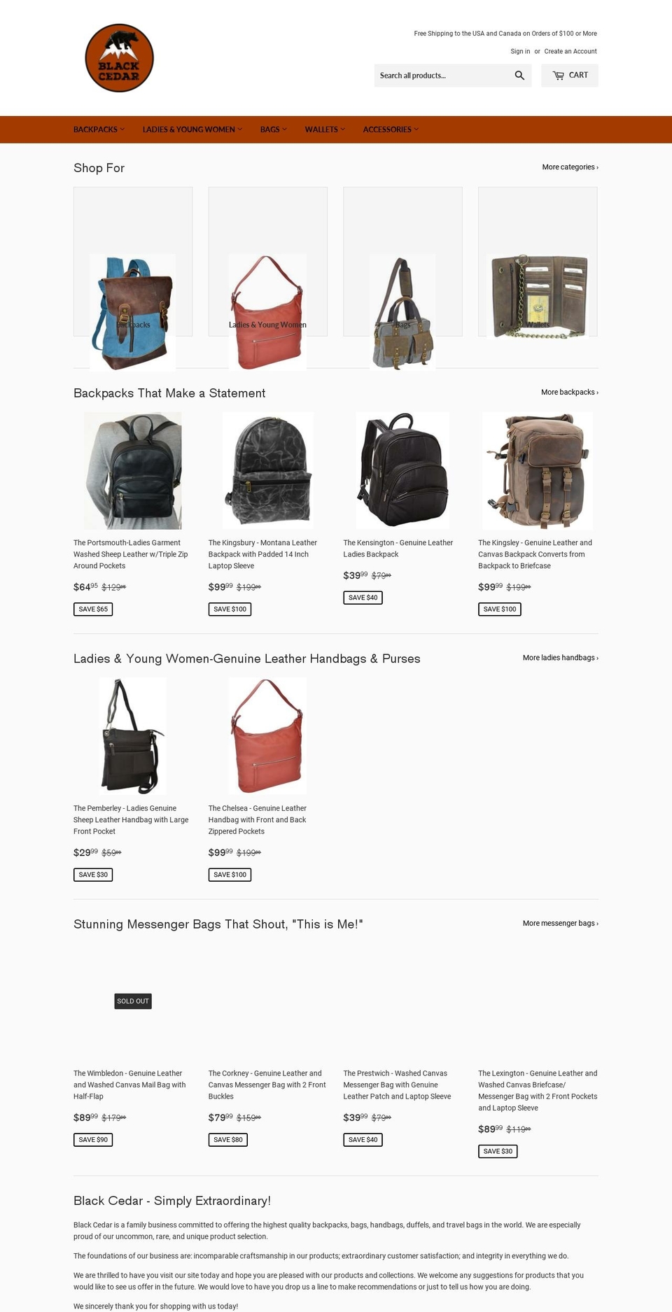 blackcedar.com — Shopify storefront screenshot
