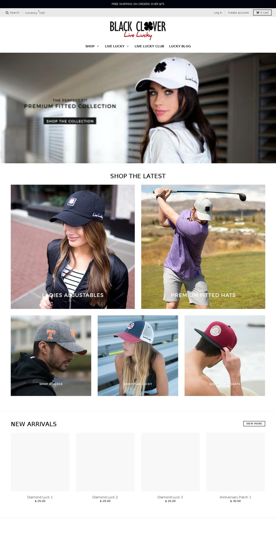 blackcloverapparel.com — Shopify storefront screenshot