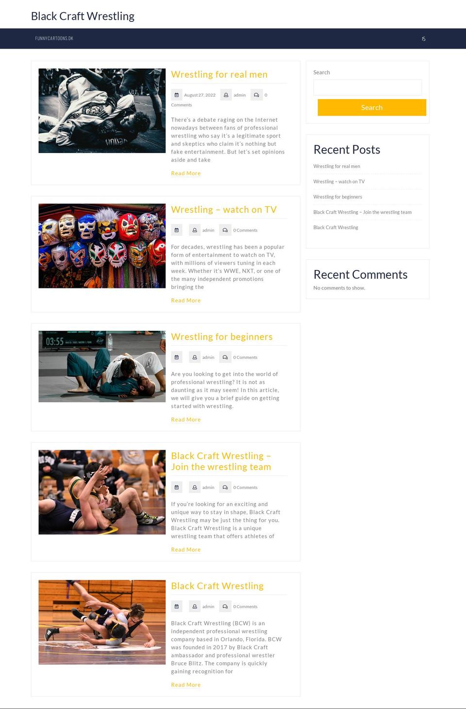 blackcraftwrestling.com — Shopify storefront screenshot