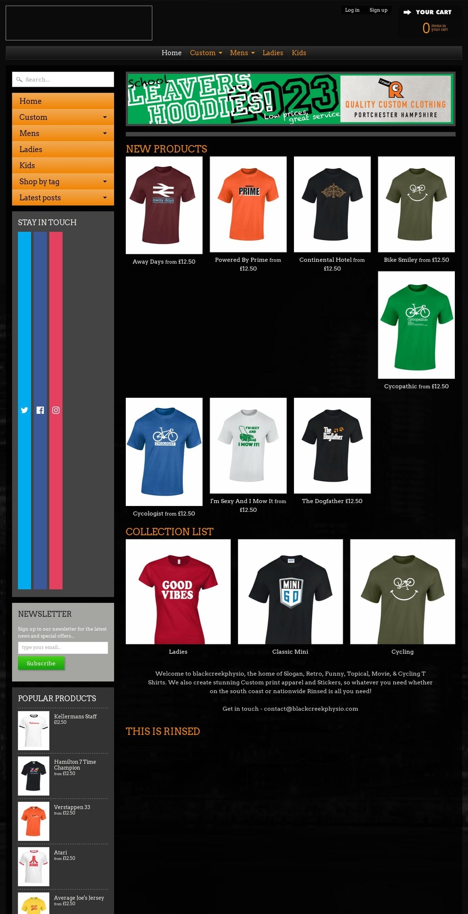 blackcreekphysio.com shopify website screenshot